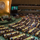 Donald Trump addressing the UN, September 2017. Image via the AP.